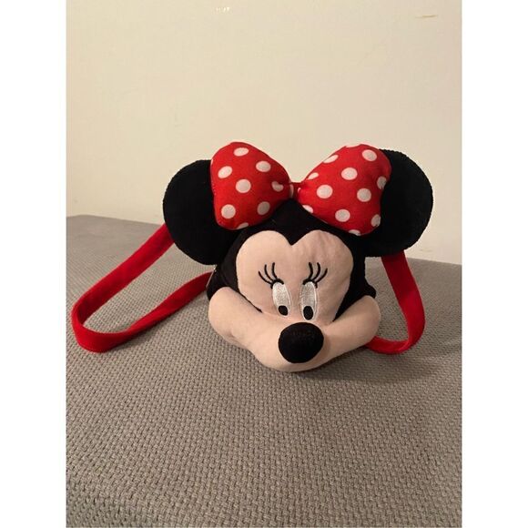 Disney Minnie Mouse Big Bow Plush Head Purse - Picture 1 of 7